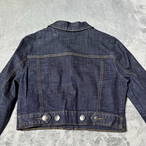 VTG Y2K C'EST TOI Womens Darkwash Cropped Denim Jacket Size S Indie Western - Picture 5 of 7